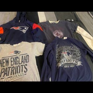 Boys size m New England patriots shirts and a Red Sox shirt